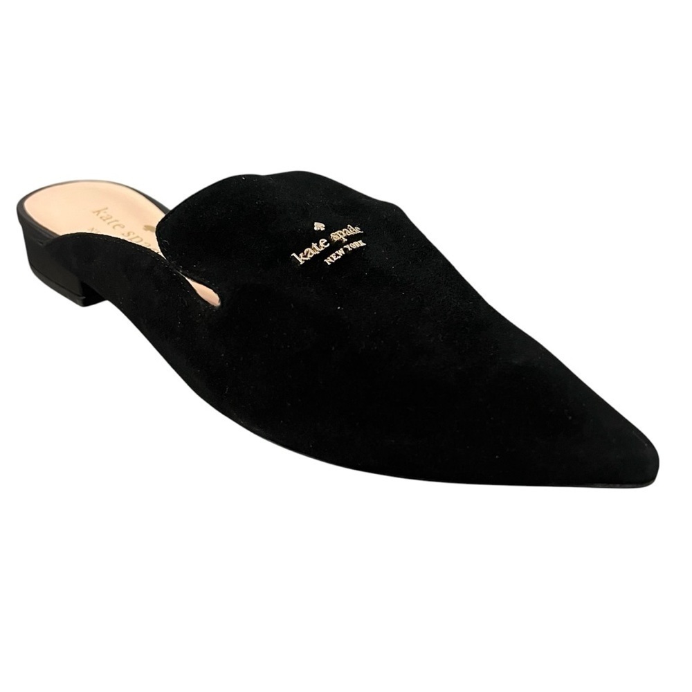 kate spade Black Pointed Toe Suede Mules - Picture 3 of 8